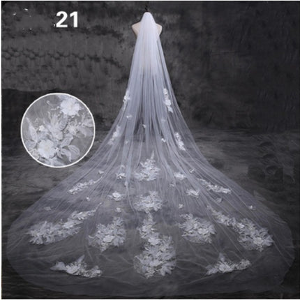 Bridal Wedding Dress Long Tail Luxury Super Fairy Wedding Veil - Royalessencelux
