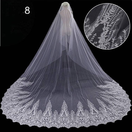 Bridal Wedding Dress Long Tail Luxury Super Fairy Wedding Veil - Royalessencelux
