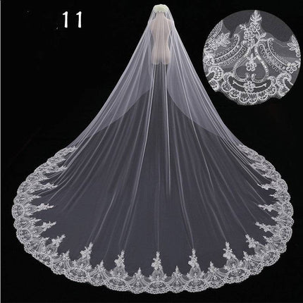 Bridal Wedding Dress Long Tail Luxury Super Fairy Wedding Veil - Royalessencelux