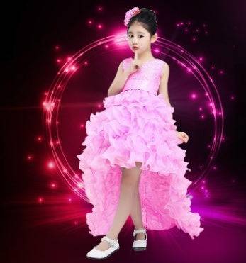 Girls dress wedding flower girl dress skirt child Princess Dress Costume skirt tail 888 piano - Royalessencelux