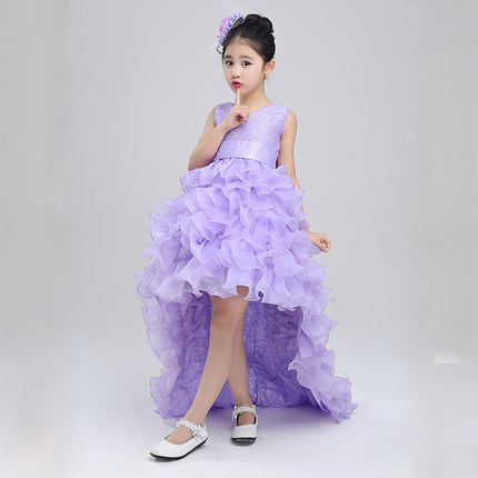 Girls dress wedding flower girl dress skirt child Princess Dress Costume skirt tail 888 piano - Royalessencelux