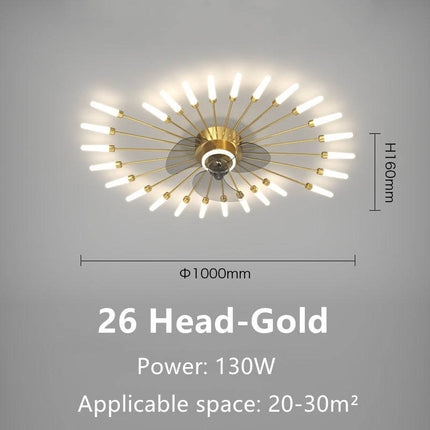 Modern Atmosphere Household Simple Bedroom Fan Lamp - Royalessencelux