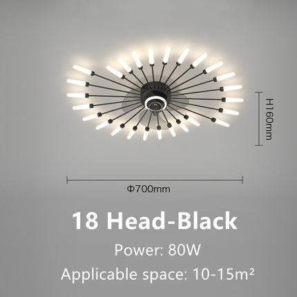 Modern Atmosphere Household Simple Bedroom Fan Lamp - Royalessencelux