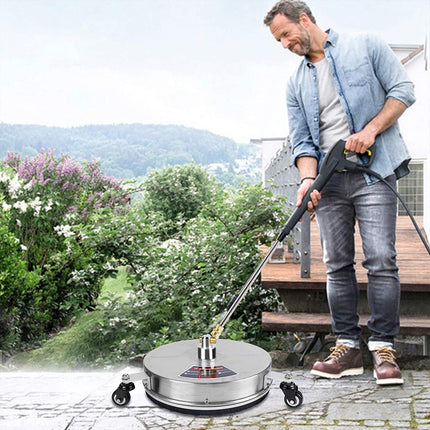 High Pressure Stainless Steel 3-wheel Extended Pole Floor Cleaner - Royalessencelux