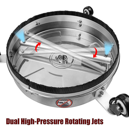 High Pressure Stainless Steel 3-wheel Extended Pole Floor Cleaner - Royalessencelux