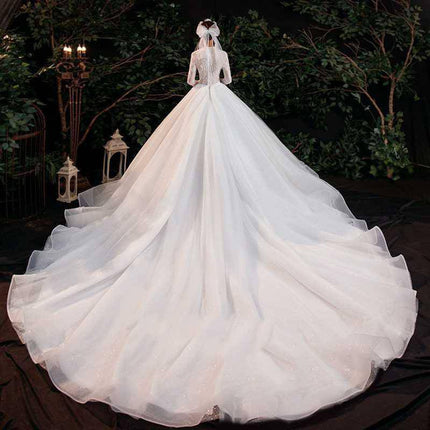 Bridal Temperament Trailing Long Sleeves - Royalessencelux