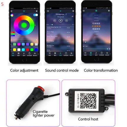 Car Fiber Optic Ambient Light Modified Car Interior Cool Light APP Rhythm Light - Royalessencelux