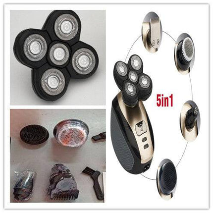 5 In 1 Multifunctional Electric Shaver 5 Blade Razor For Men Shaved Head Rechargeable Shaving Machine Beard Nose Hair Trimmer - Royalessencelux