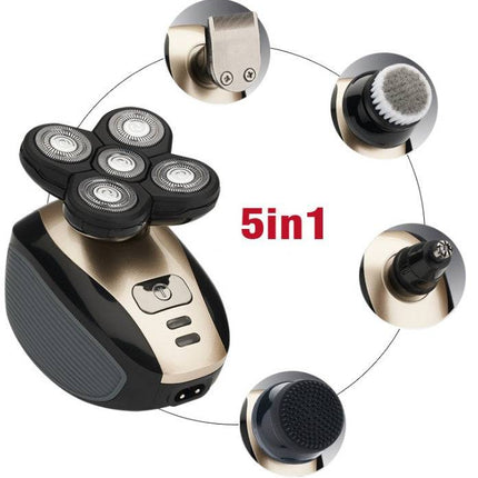 5 In 1 Multifunctional Electric Shaver 5 Blade Razor For Men Shaved Head Rechargeable Shaving Machine Beard Nose Hair Trimmer - Royalessencelux