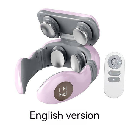 Smart Electric Pulse Back and Neck Massage 4 Heads Pain Relief Tool Health Care Relaxation Cervical Vertebra Physiotherapy - Royalessencelux