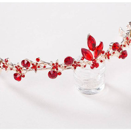 Bridal jewelry, red necklace, earrings, three sets of toast, clothing accessories wholesale - Royalessencelux