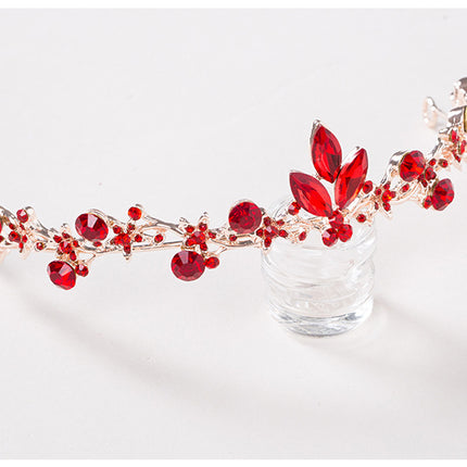 Bridal jewelry, red necklace, earrings, three sets of toast, clothing accessories wholesale - Royalessencelux