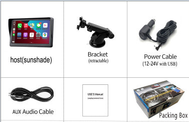 7 IPS Car Smart Screen Wireless Carplay Auto Mobile Phone Projection Screen Navigation - Royalessencelux