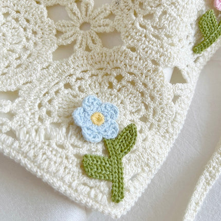 French Style Triangular Binder Retro Headcloth Knitted Headdress Photo - Royalessencelux