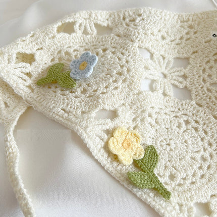 French Style Triangular Binder Retro Headcloth Knitted Headdress Photo - Royalessencelux