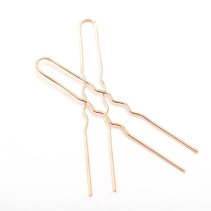 DIY Hair Accessories Material Retro Wave U-shaped Variety Two Teeth Hairpin - Royalessencelux