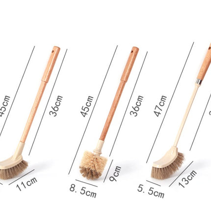 Wooden Household Handle Toilet Brush Cleaning Tools Bathroom Cleaning Brush Kitchen Floor Cleaner Brushes - Royalessencelux