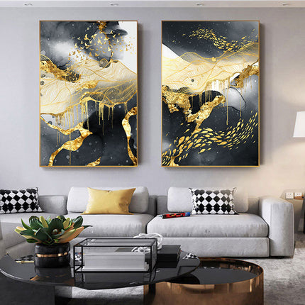 Golden Black And White Wall Art Posters And - Royalessencelux