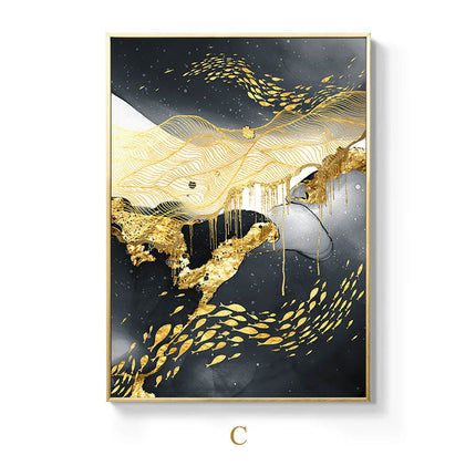 Golden Black And White Wall Art Posters And - Royalessencelux