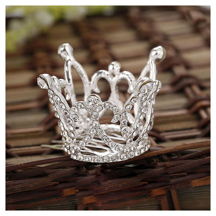 Childrens Festival Show Hair Comb Crown Rhinestone Accessories - Royalessencelux