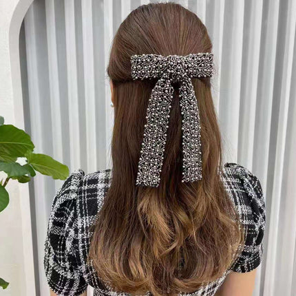Glass Diamond Beaded Ladies Ponytail Clip - Royalessencelux