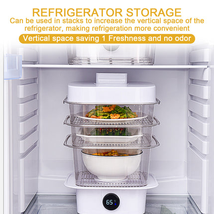 Multi-layer Dish Cover Heat Preservation Kitchen Cover Dining Table Leftover Storage Box Transparent Stack Cooking Hood Steamer - Royalessencelux