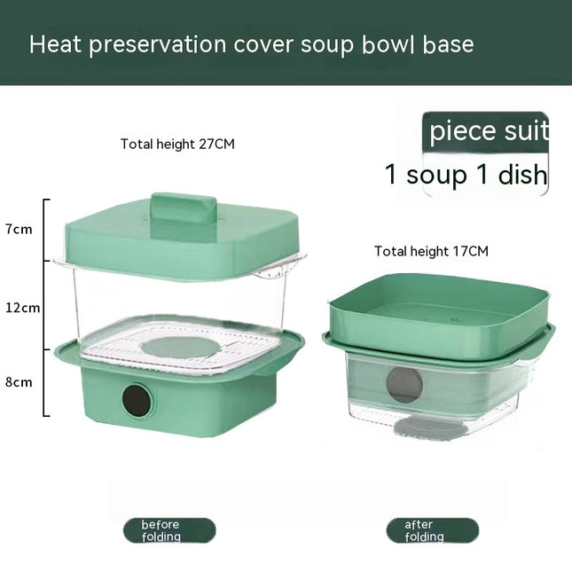 Multi-layer Dish Cover Heat Preservation Kitchen Cover Dining Table Leftover Storage Box Transparent Stack Cooking Hood Steamer - Royalessencelux
