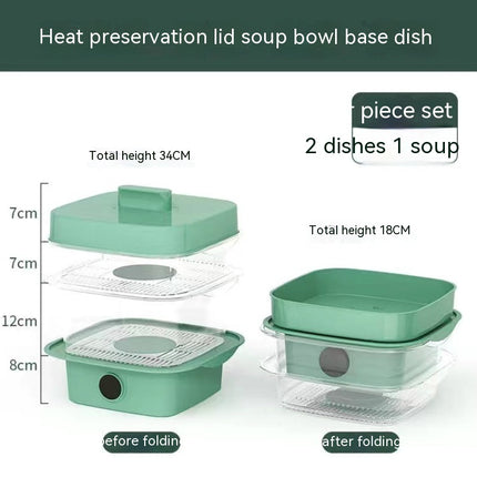 Multi-layer Dish Cover Heat Preservation Kitchen Cover Dining Table Leftover Storage Box Transparent Stack Cooking Hood Steamer - Royalessencelux