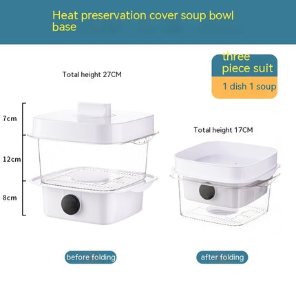 Multi-layer Dish Cover Heat Preservation Kitchen Cover Dining Table Leftover Storage Box Transparent Stack Cooking Hood Steamer - Royalessencelux