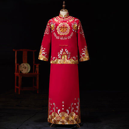 Bridal Slimming Toast Dress Plus Size Chinese Wedding Dress Formal Attire  Horse Face Skirt - Royalessencelux