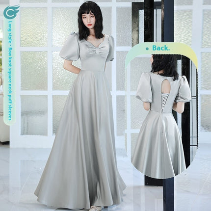 2024 Avocado Green Sisters Group Dress Skirt Women Satin Spring - Royalessencelux