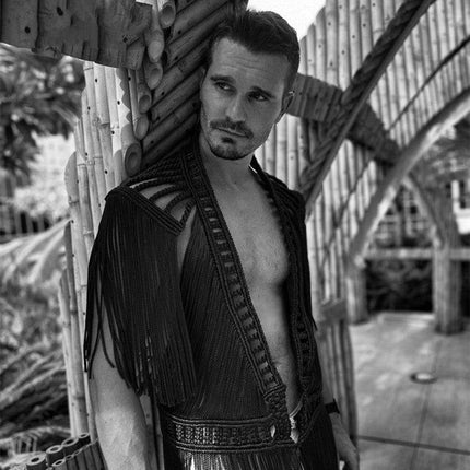 Women's Hand-woven Tassel Dress Creative Beach Travel Sexy Split Chest Wrap - Royalessencelux