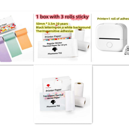 Portable Mini Thermal Label Printer Home Photo Printer Student Wrong Question Printer Bluetooth-compatible Mini Label Printer Price Tag - Royalessencelux