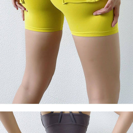 Internet Celebrity Nude Feel Pocket Shorts Yoga Pants - Royalessencelux