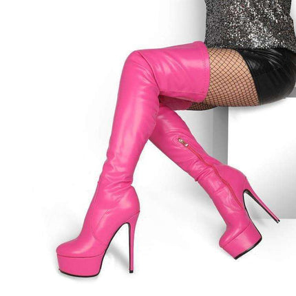 Over The Knee High Heel Boots Button Full Cup Plus Size Bra Without Wi Royalessencelux