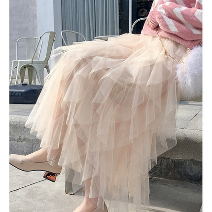 Women's Easy Matching Mesh Stitching Skirt - Royalessencelux