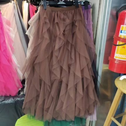 Women's Easy Matching Mesh Stitching Skirt - Royalessencelux