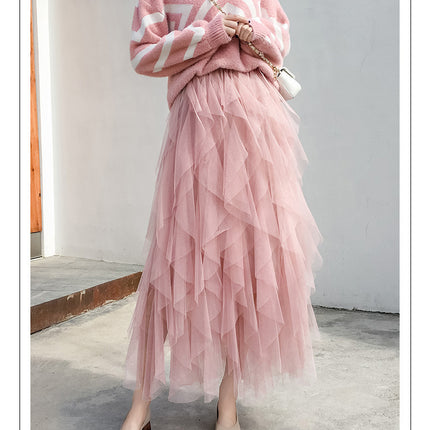 Women's Easy Matching Mesh Stitching Skirt - Royalessencelux