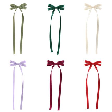 Bow Braided Hair Ribbon Tie-up Hair Tie Double Ponytail Duckbill Clip - Royalessencelux