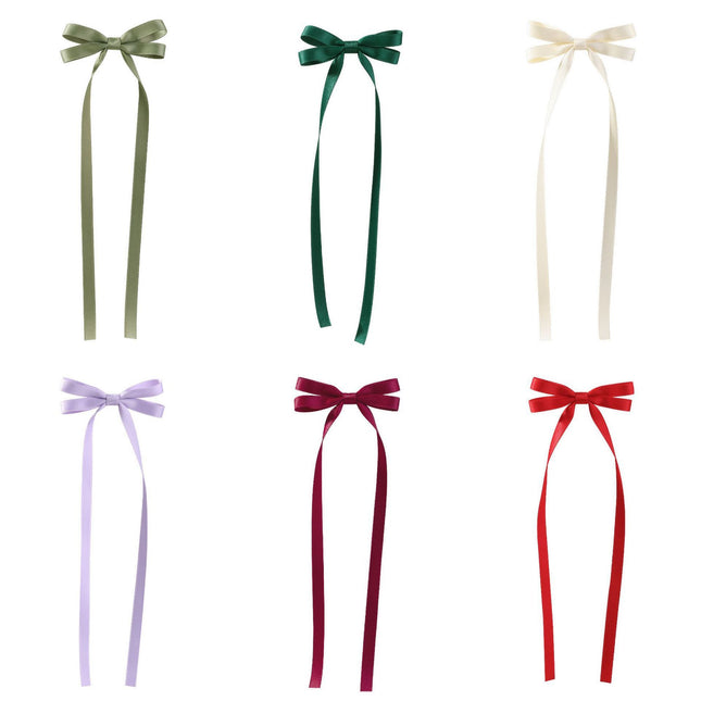 Bow Braided Hair Ribbon Tie-up Hair Tie Double Ponytail Duckbill Clip - Royalessencelux