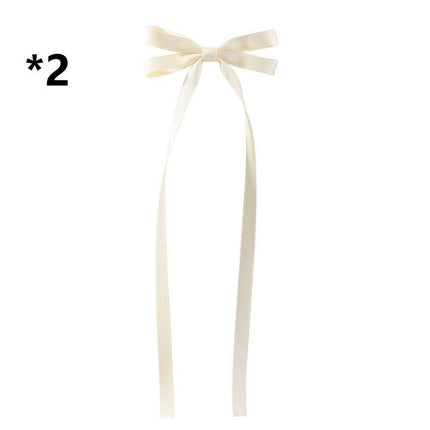 Bow Braided Hair Ribbon Tie-up Hair Tie Double Ponytail Duckbill Clip - Royalessencelux