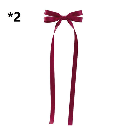 Bow Braided Hair Ribbon Tie-up Hair Tie Double Ponytail Duckbill Clip - Royalessencelux