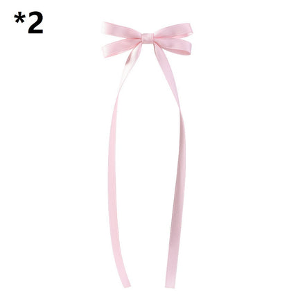 Bow Braided Hair Ribbon Tie-up Hair Tie Double Ponytail Duckbill Clip - Royalessencelux