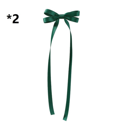 Bow Braided Hair Ribbon Tie-up Hair Tie Double Ponytail Duckbill Clip - Royalessencelux