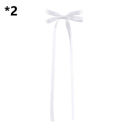 Bow Braided Hair Ribbon Tie-up Hair Tie Double Ponytail Duckbill Clip - Royalessencelux