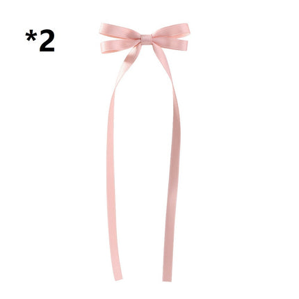 Bow Braided Hair Ribbon Tie-up Hair Tie Double Ponytail Duckbill Clip - Royalessencelux