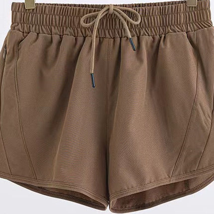 Summer Sports Shorts With Zipper Pockets Breathable Loose Anti-exposure Outdoor Running Fitness Pants For Womens Clothing - Royalessencelux