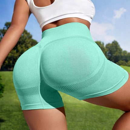 Women Sport Seamless Short Leggings High Waist Elastic Solid Yoga Leggings Ftness Gym Trainning Joggings Pants - Royalessencelux