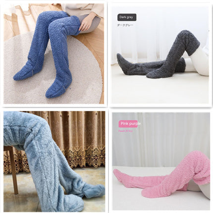 Over Knee High Fuzzy Long Socks Winter Warm Cold Leg Knee Joint Cold-proof Stockings Home Floor Sleeping Socks - Royalessencelux