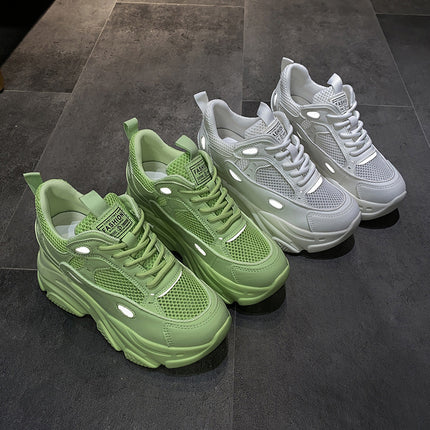 Increase In The Trend, Women's Shoes, Mesh Shoes, Fashionable Breathable Low-top Casual Sports Single Shoes - Royalessencelux